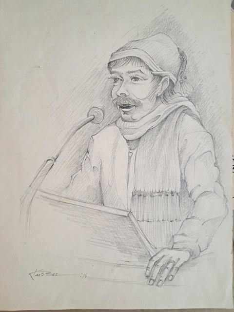 FotoTekening van Joop Brons als buutreedner. Getekend door Kees Berendsen2